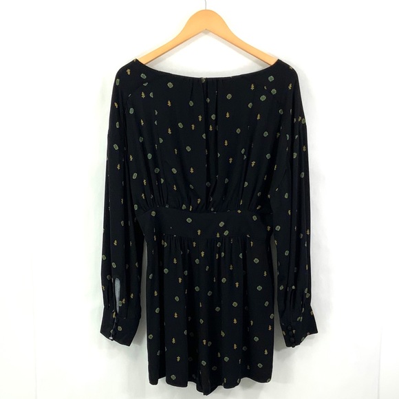 FREE PEOPLE Long Sleeve Romper Love Grows Shorts Romper Loose Fit Flowy K13 - Picture 7 of 10